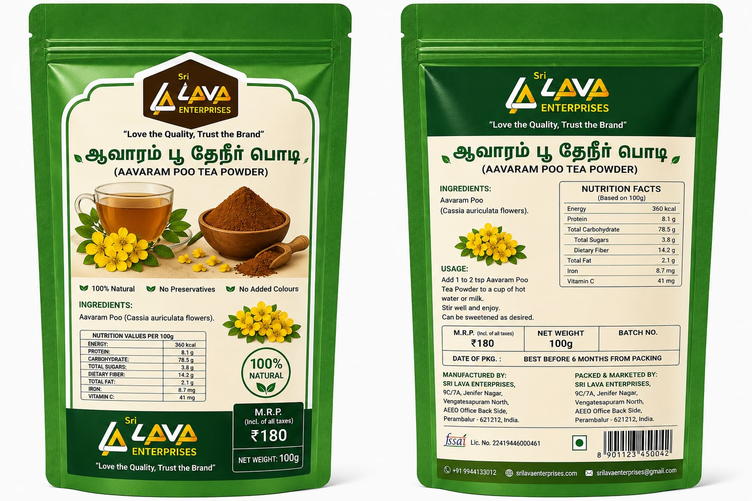 Avaram Flower Tea Powder